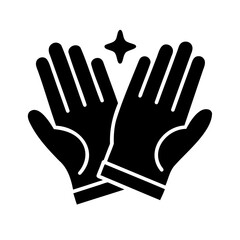 Clean hands icon representing hygiene protection and sanitation with star glyph illustration