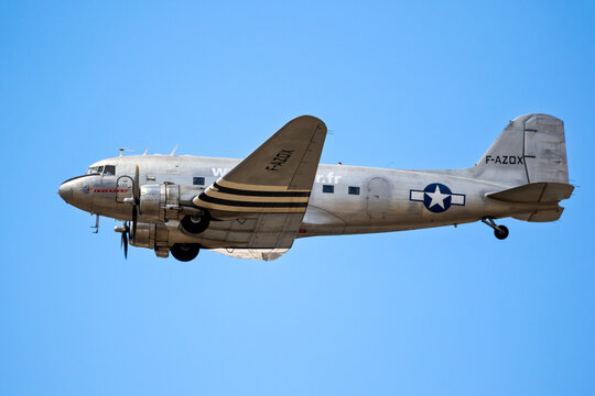 Douglas DC-3 Dakota vintage aircraft flying 