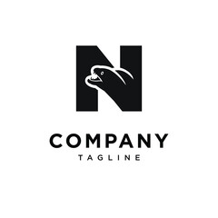 Letter N Moray Eel Logo Icon Vector