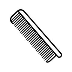 Simple black and white comb icon isolated on a white background hair care