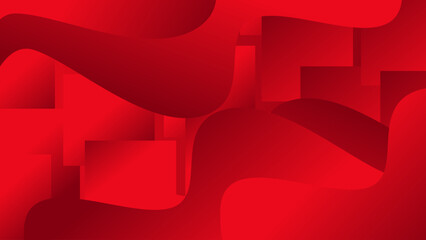 Red abstract background with curved and squared shapes suitable for modern graphic design projects, presentations, digital artwork, or website backgrounds.