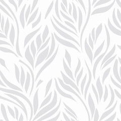 Light Gray Seamless Nature Pattern Elegant Botanical Illustration for Design Projects