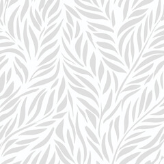Fototapeta premium Seamless Light Gray Nature Pattern Elegant Leaf Design for Backgrounds and Textures