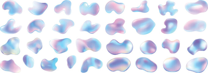 Abstract Gradient Shapes Vector Illustration on White Background