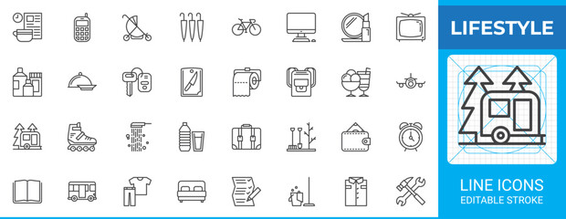 Lifestyle line icon pack