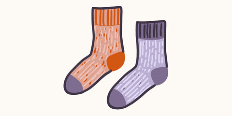 Cozy Knitted Socks A Pair of Warm and Comfortable Foot Warmers