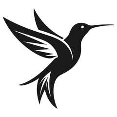 Obraz premium Elegant black hummingbird silhouette design