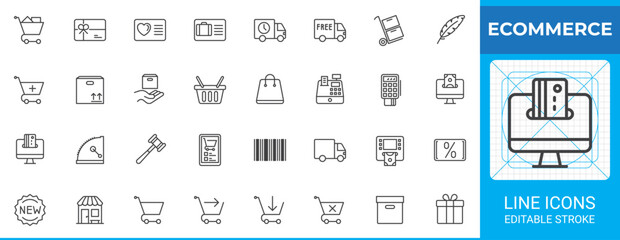 Ecommerce outline icon set