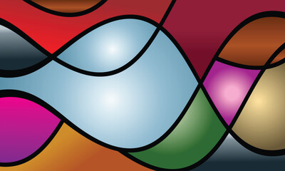 Abstract Colorful Wave Background &ndash; Vibrant Gradient Vector Design