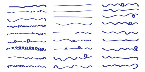 pen marker scribble line set.