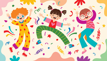 Happy Young Characters Enjoying Festival