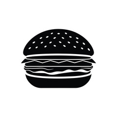 Fototapeta premium Burger Clean Vector Silhouette