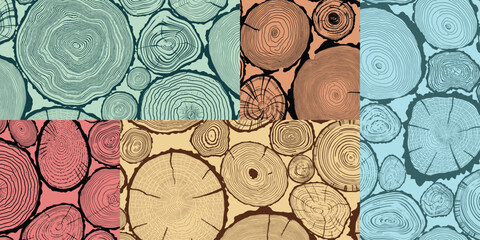 Wood texture set, different shades, pattern mosaic, seamless pattern, vector panel