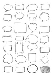 Hand-Drawn Doodle Speech Bubbles and Shapes A Diverse Collection for Design Projects