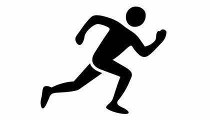 Naklejka premium Silhouette Icon of a Running Person Vector Illustration