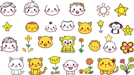 Fototapeta premium set of cartoon animals