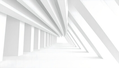 Obraz premium Abstract White Architectural Corridor: Modern Minimalist 3D Design Background