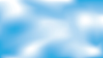 Beautiful clouds, abstract white and blue color gradient background. Vector illustration.