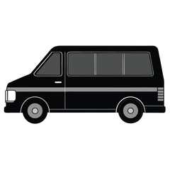 Sleek black sports car, a luxury vehicle, isolated on white, showcasing classic design and shiny metal wheels