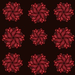 set of red flowers