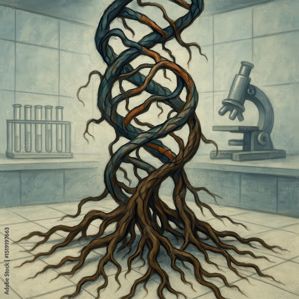 Poster protests highlighting concerns over genetic engineering in laboratory settings during the late after