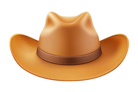 Light brown leather cowboy hat with brown band