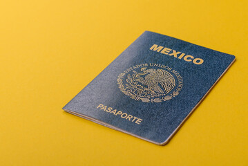Mexican passport for travelling, flying and doing business. Mexico document, id