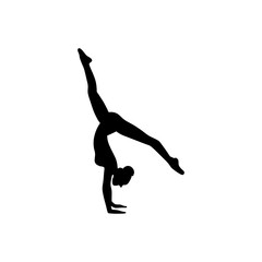 Silhouette of a person in action, running, jumping, and dancing, embodying athletic sport and...