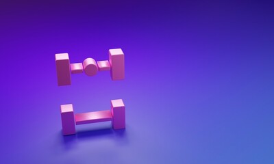 Fototapeta premium Pink Chassis car icon isolated on purple-blue background. Minimalism concept. 3D render illustration