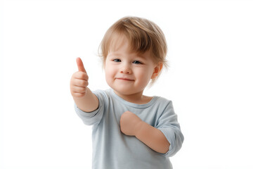 Adorable Young Child Giving Thumbs Up for Positive Vibe