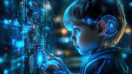 AI-Powered Futuristic Humanoid Analyzing Neural Signals