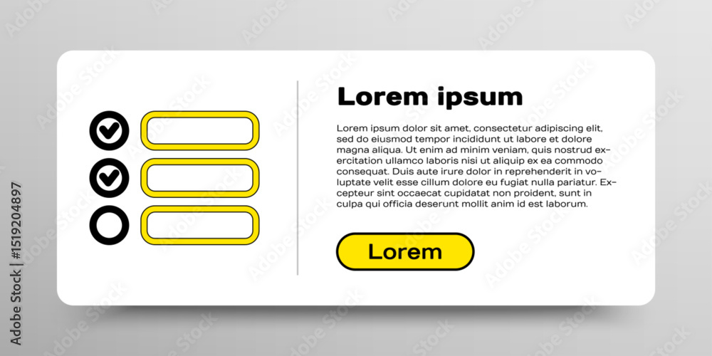 Poster line task list icon isolated on white background. control list symbol. survey poll or questionnaire 