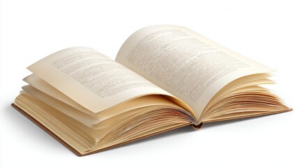 Fototapeta premium Open Book Illustration With Vintage Style On White Background