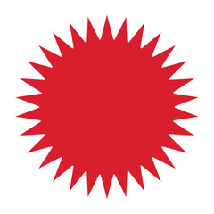 Red spiked badge for sale or highlight use