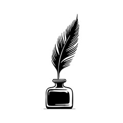 Elegant writing tool icon perfect for blogs, authors, or formal stationery.

