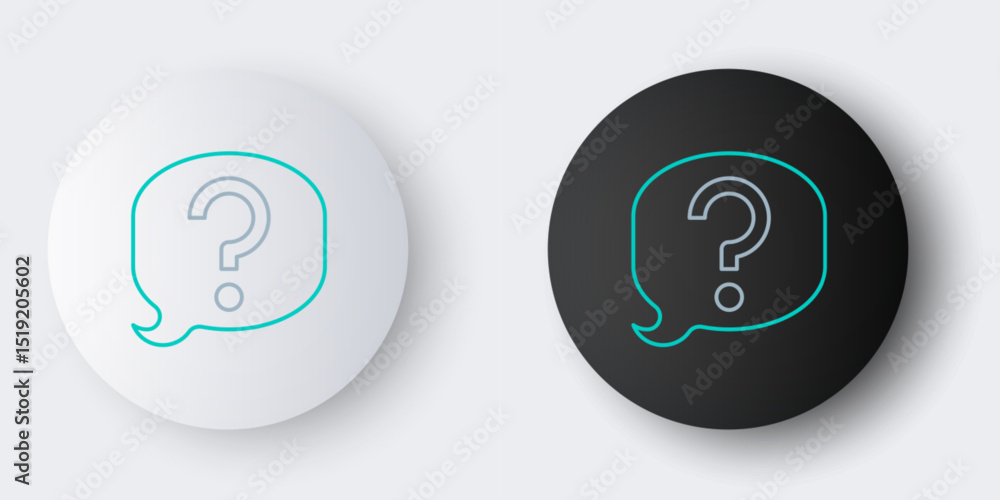 Poster line speech bubble chat icon isolated on grey background. message icon. communication or comment cha