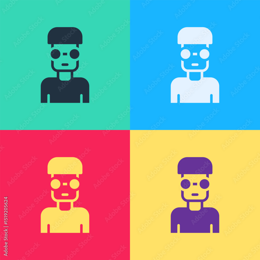 Poster pop art nerd geek icon isolated on color background. vector