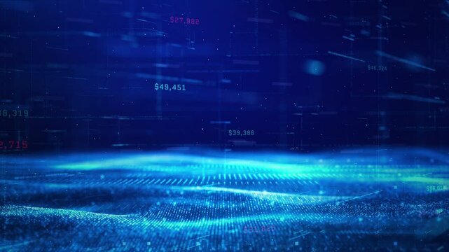 Modern business economy background with financial graphs, trading chart analysis, investment technology, money market lines, and futuristic profit trend indicators