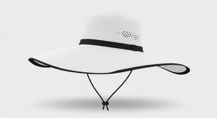 Elegant White Sun Hat: Wide Brim, Minimalist Design