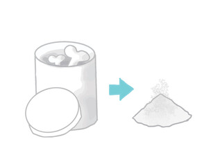 Illustration of the landscape with powdered bones from an urn