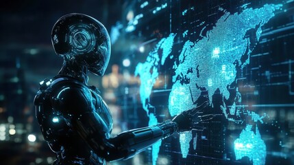 Humanoid AI Interacting with Digital Holographic World