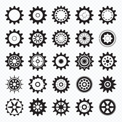 Collection of Cogwheel Symbols for Technology and Engineering Use