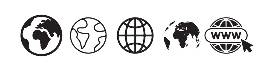 Internet Globe Icons with WWW and Click Pointers icon, Victor illustration eps 10
