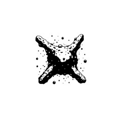 Abstract Starfish Illustration with Black and White Colors: A Minimalist Approach