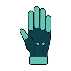 Obraz premium Cybernetic Neon Glove with Glowing Fingertips