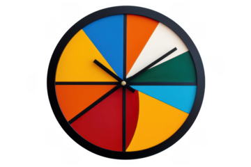 Colorful modern wall clock with geometric design