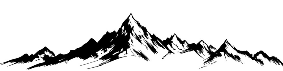 Mountains icon vector. Hike, travel illustration sign collection. Set of rocky mountains silhouette