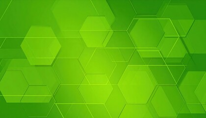 Dynamic green hexagon pattern design digital art abstract background contemporary style high-tech environment