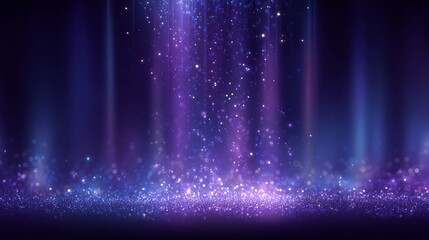 Purple Glitter Background With Glowing Beams