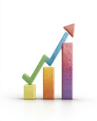 Colorful Abstract Graph Representation for Business Success, Growth, and Financial Progress Concept